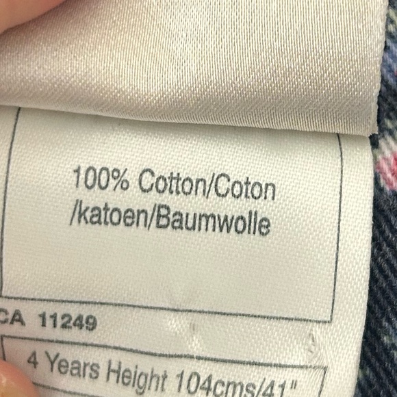 Vintage Laura Ashley Mother & Child Girl 4T Floral Lined Denim Overalls - Picture 3 of 6